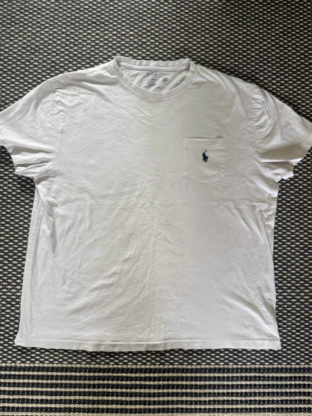 Polo by Ralph Lauren White Short-Sleeve Pocket Tee with Navy Pony